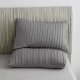 2 Pack Grey Pillowcases Queen Size, Soft Microfiber Striped Tufted Pillow Covers with Envelope Closure (Pillows are not Included)