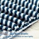 6 Piece Printed King Size Bed Sheets, Extra Soft Brushed Microfiber 1800 Bedding Pattern Sheets, Deep Pocket, Wrinkle & Fade Free, Navy Pinstripe
