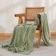 Luxury Flannel Fleece Super Soft Home Furnishing Throw Blanket with Stereoscopic Grid Design (Sage Green, 50"x70")