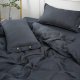 100% Linen Pillowcases Set of 2 Natural Linen Pillow Cases Coconut Buttons Closure Flax Pillowshams Grey,King 20"x 40"