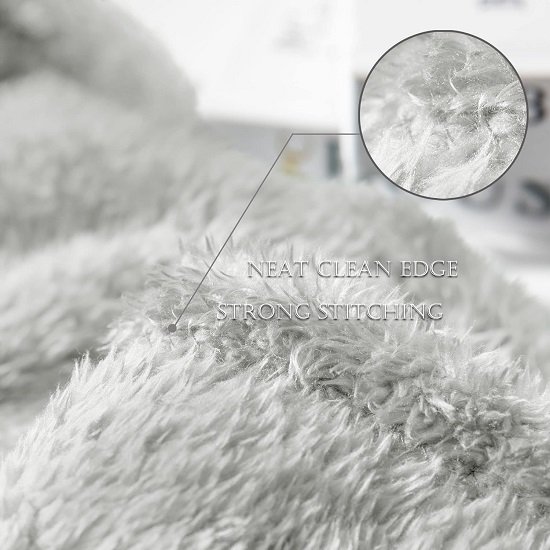 Plush Extra Large Fleece Throw Blanket for Couch,Bed and Sofa (50x70 inches, Light Grey) Soft, Warm, Lightweight